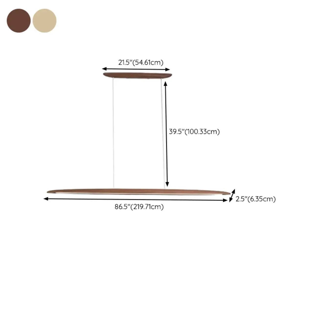 Suspension moderne à LED dimmable et réglable en bois pour îlot central
