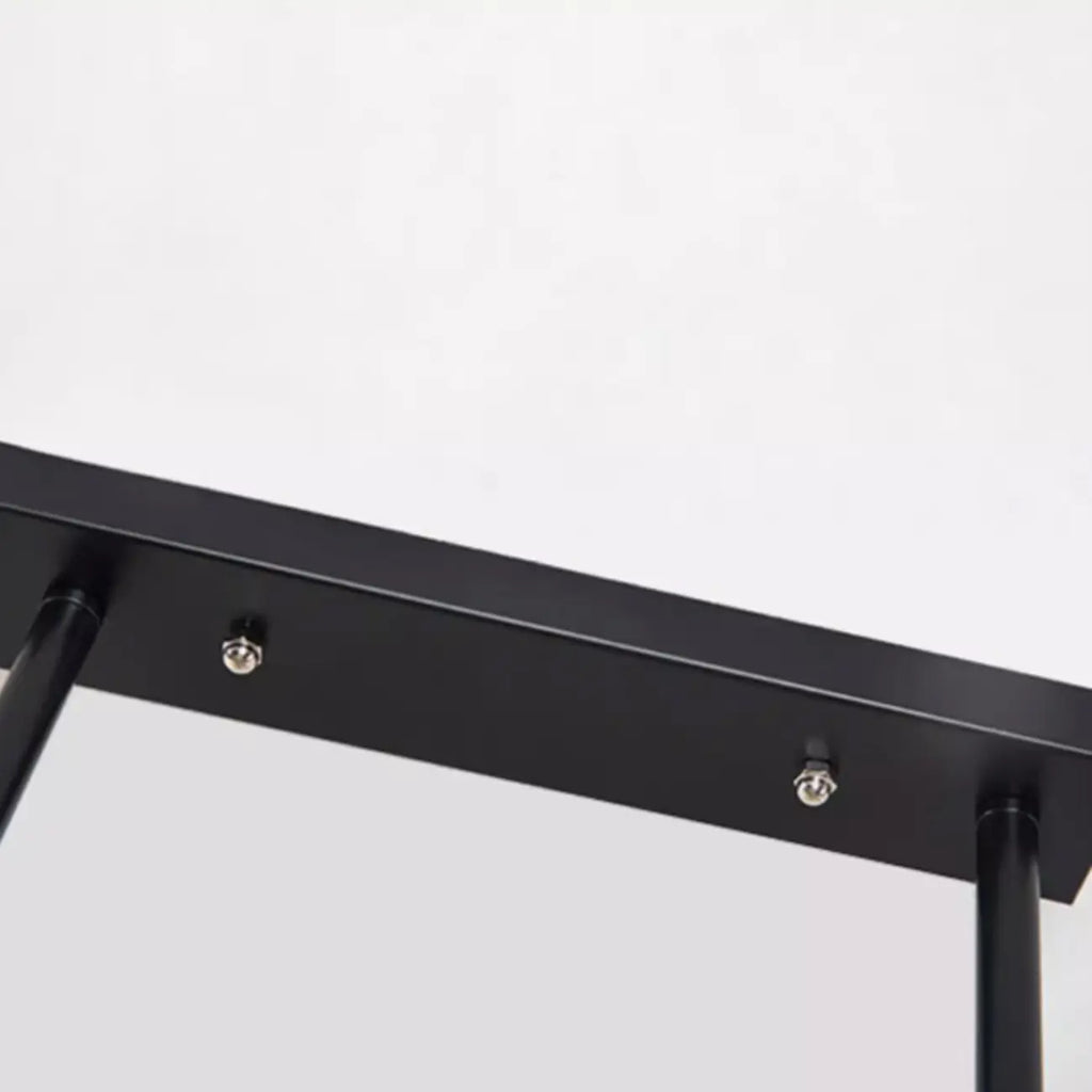 Luminaire industriel rectangulaire noir à 4 lumières pour îlot de cuisine