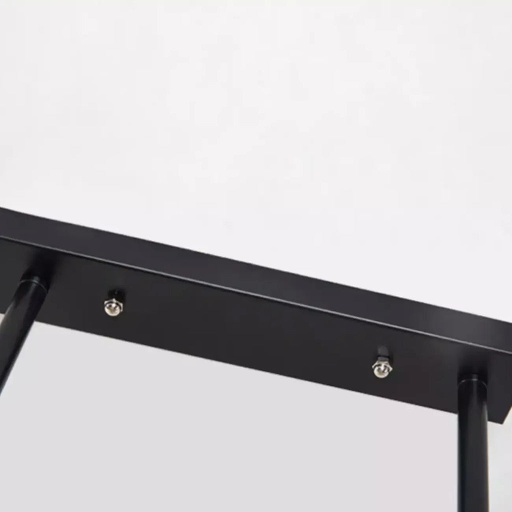 Luminaire industriel rectangulaire noir à 4 lumières pour îlot de cuisine