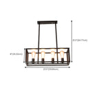 Luminaire industriel rectangulaire noir à 4 lumières pour îlot de cuisine
