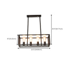 Luminaire industriel rectangulaire noir à 4 lumières pour îlot de cuisine