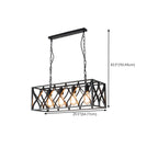Luminaire industriel rectangulaire noir à 4 lumières pour îlot de cuisine