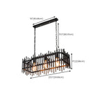 Luminaire industriel rectangulaire noir à 4 lumières pour îlot de cuisine