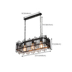 Luminaire industriel rectangulaire noir à 4 lumières pour îlot de cuisine
