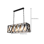 Luminaire industriel rectangulaire noir à 4 lumières pour îlot de cuisine
