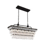 Suspension contemporaine en cristal noir mat pour îlot