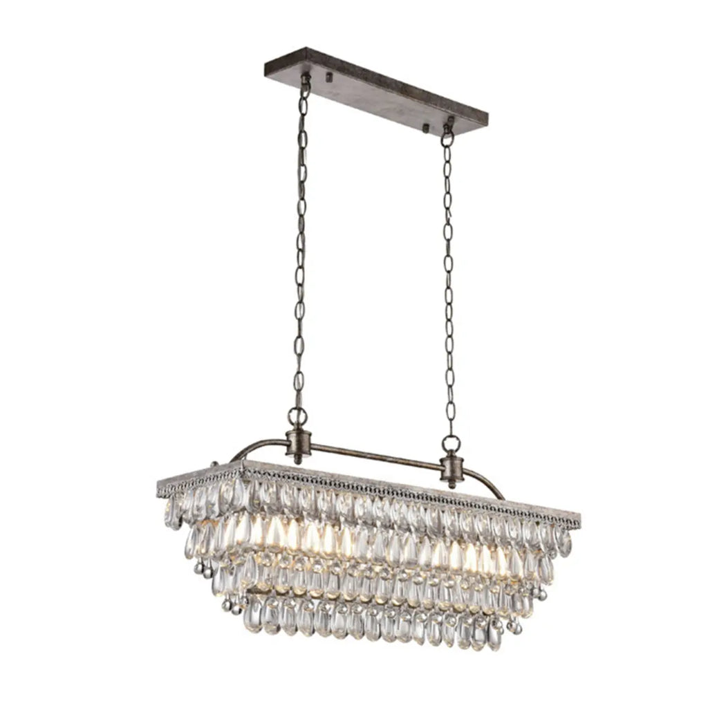 Suspension contemporaine en cristal noir mat pour îlot