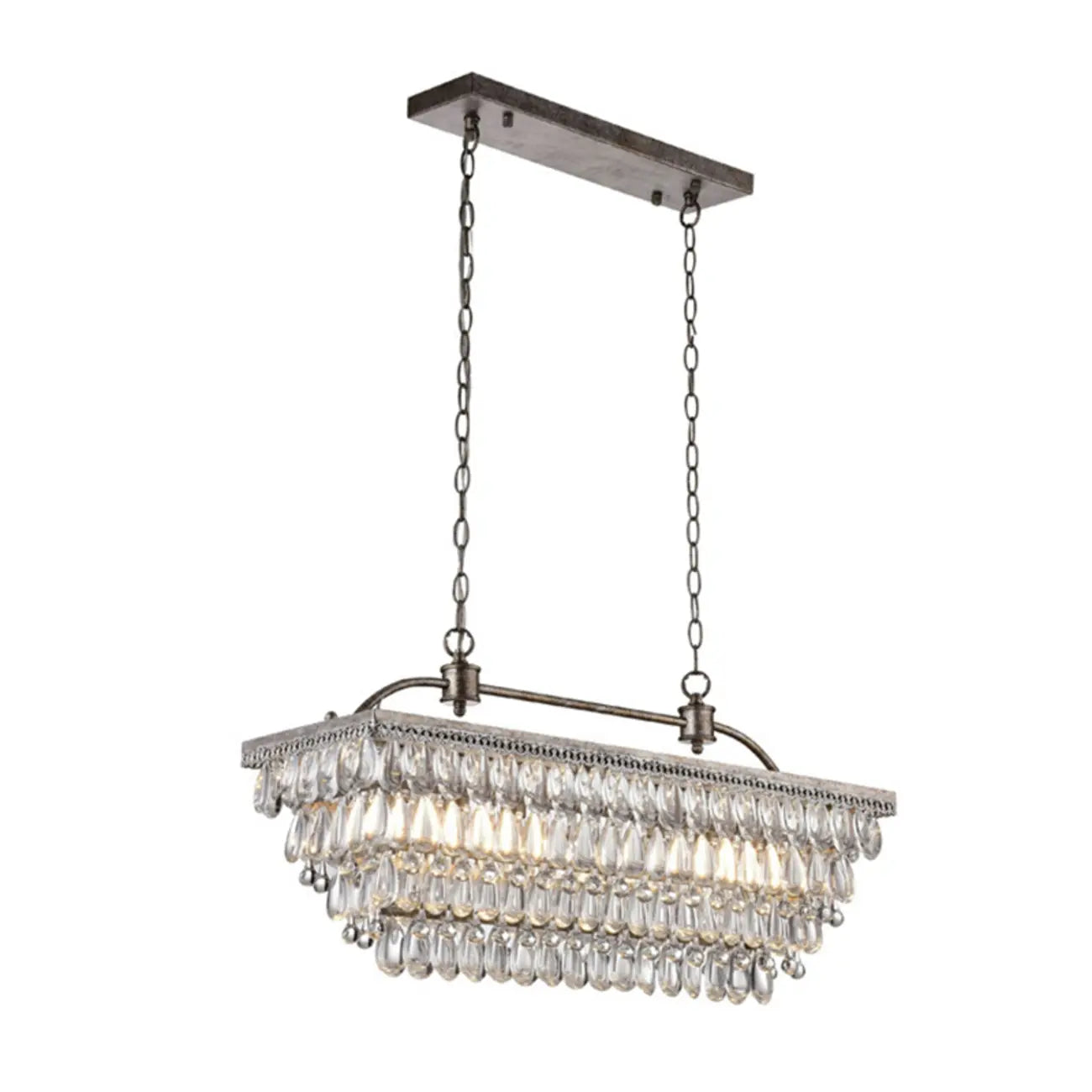 Suspension contemporaine en cristal noir mat pour îlot