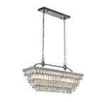 Suspension contemporaine en cristal noir mat pour îlot