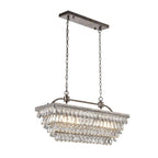 Suspension contemporaine en cristal noir mat pour îlot