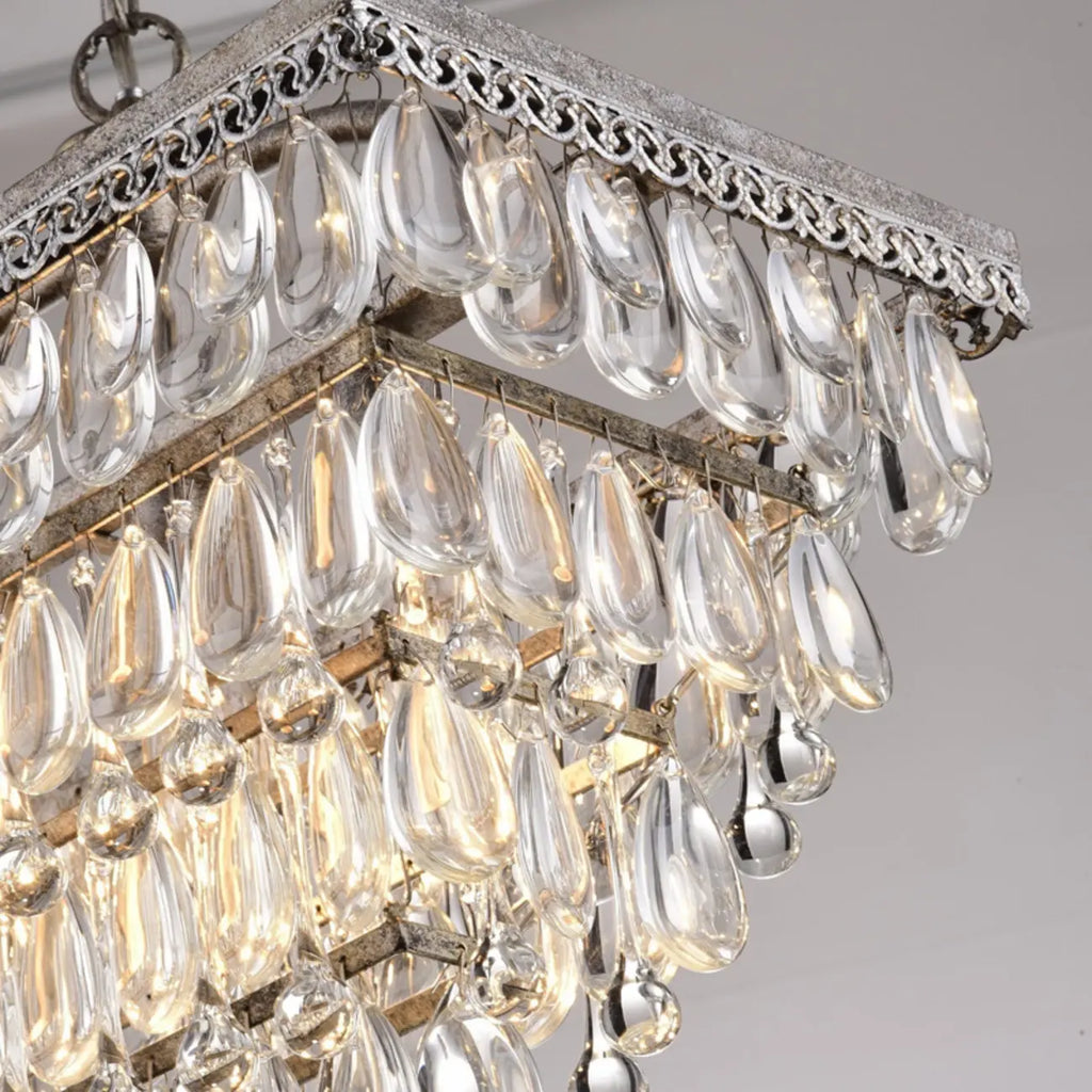 Suspension contemporaine en cristal noir mat pour îlot