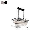 Suspension contemporaine en cristal noir mat pour îlot
