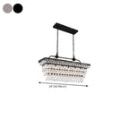 Suspension contemporaine en cristal noir mat pour îlot