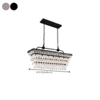 Suspension contemporaine en cristal noir mat pour îlot