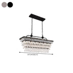 Suspension contemporaine en cristal noir mat pour îlot