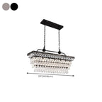 Suspension contemporaine en cristal noir mat pour îlot