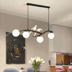 Lampadario a sospensione a 4 luci con globo in vetro per cucina
