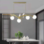 Lampadario a sospensione a 4 luci con globo in vetro per cucina