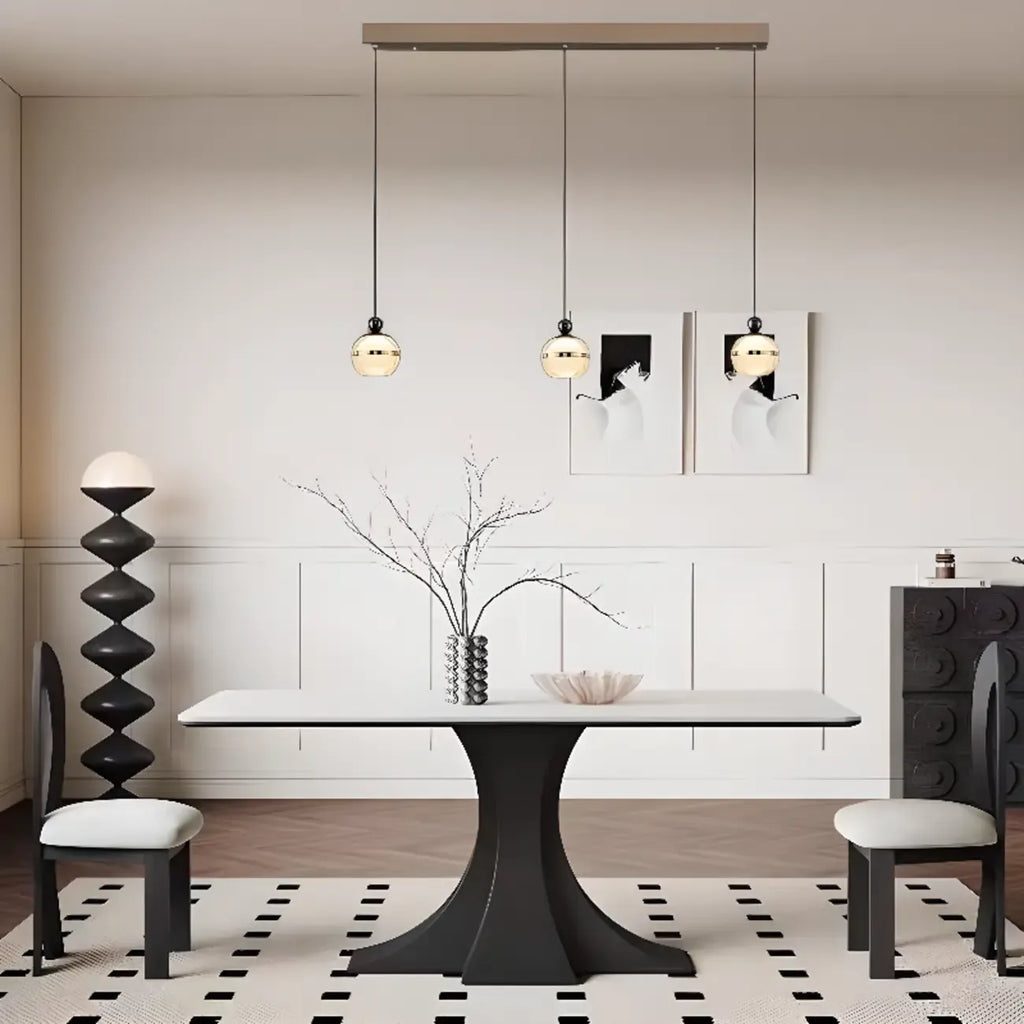 Applique murale moderne en verre doré à 3 lumières réglables pour îlot central