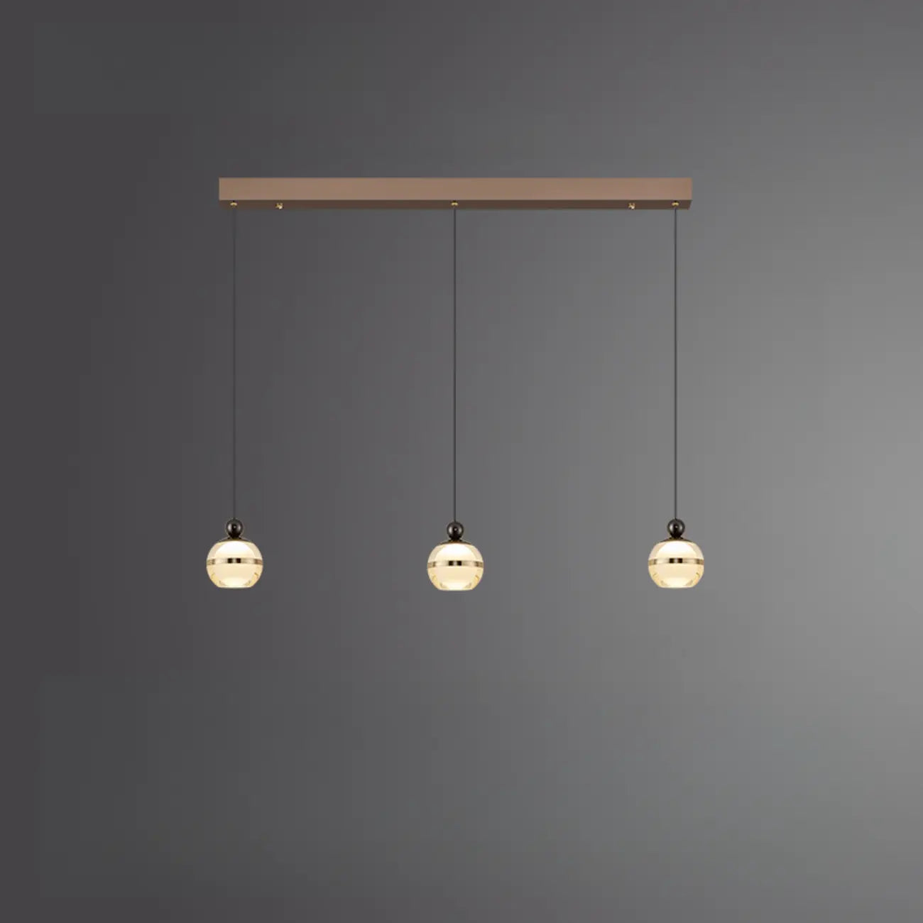Applique murale moderne en verre doré à 3 lumières réglables pour îlot central