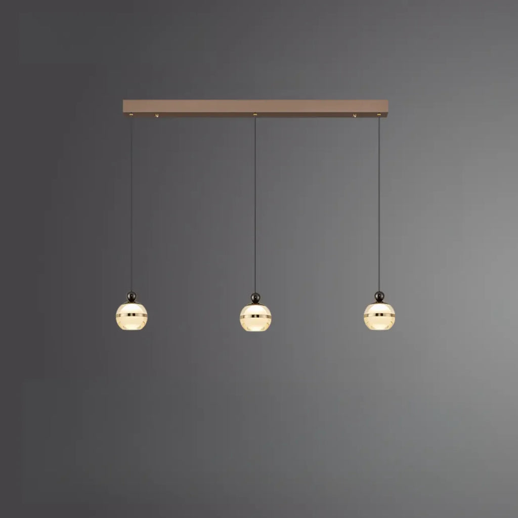 Applique murale moderne en verre doré à 3 lumières réglables pour îlot central
