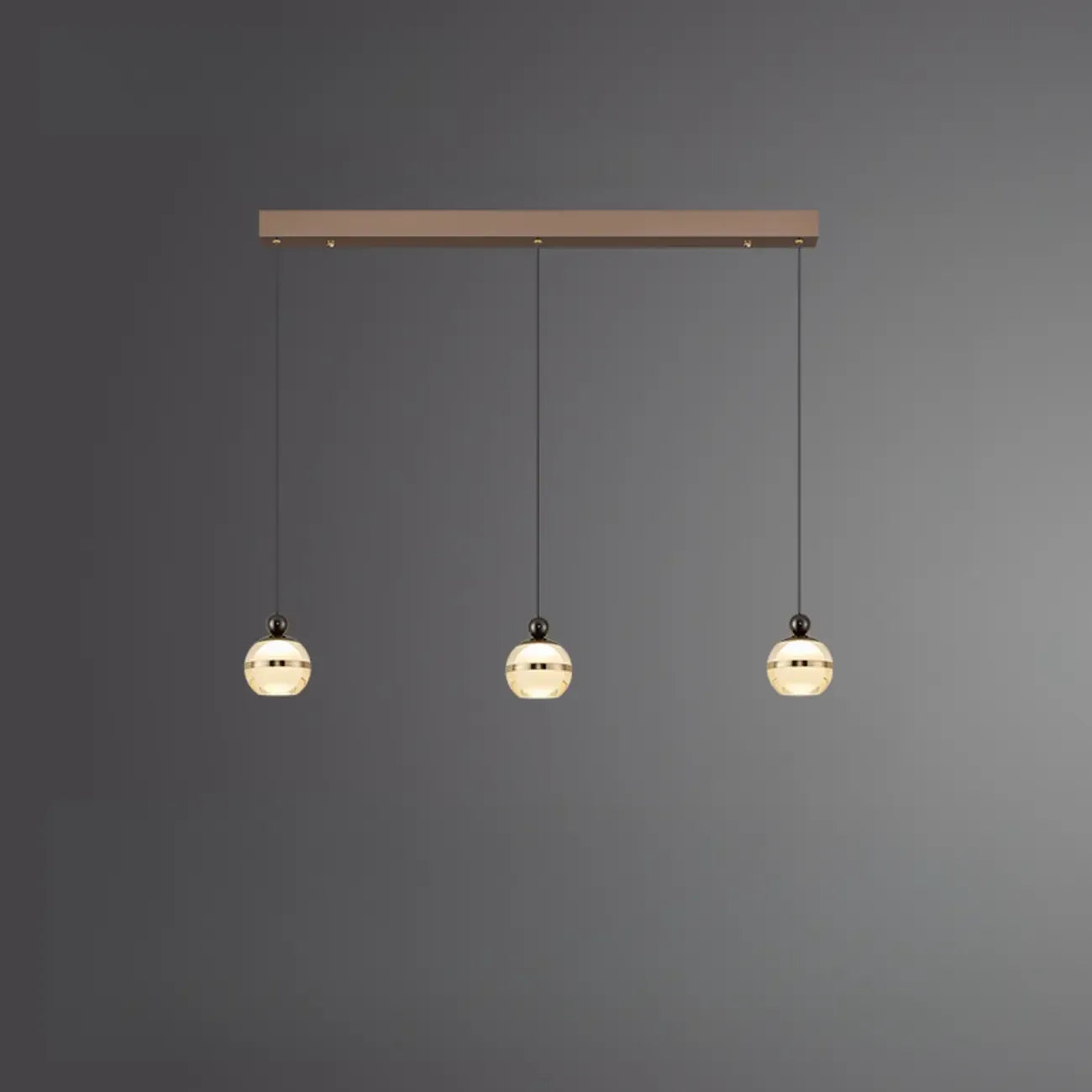 Applique murale moderne en verre doré à 3 lumières réglables pour îlot central