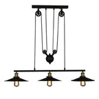 Suspension industrielle conique noire réglable pour îlot de cuisine