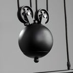 Suspension industrielle conique noire réglable pour îlot de cuisine
