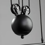 Suspension industrielle conique noire réglable pour îlot de cuisine