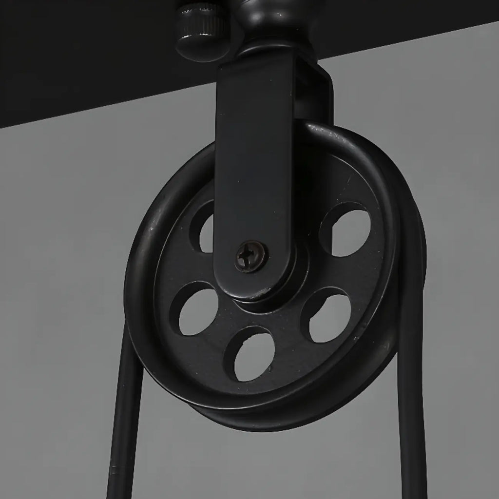 Suspension industrielle conique noire réglable pour îlot de cuisine