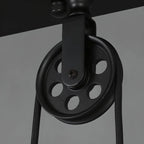 Suspension industrielle conique noire réglable pour îlot de cuisine