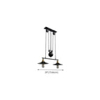 Suspension industrielle conique noire réglable pour îlot de cuisine