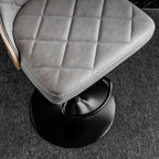 Tabouret de bar moderne réglable en cuir capitonné avec dossier haut