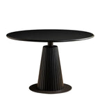 Table de salle à manger ronde en frêne naturel au style épuré