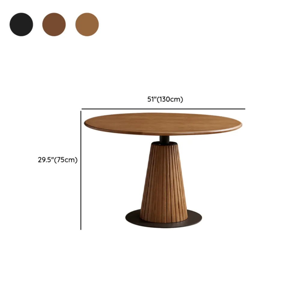 Table de salle à manger ronde en frêne naturel au style épuré