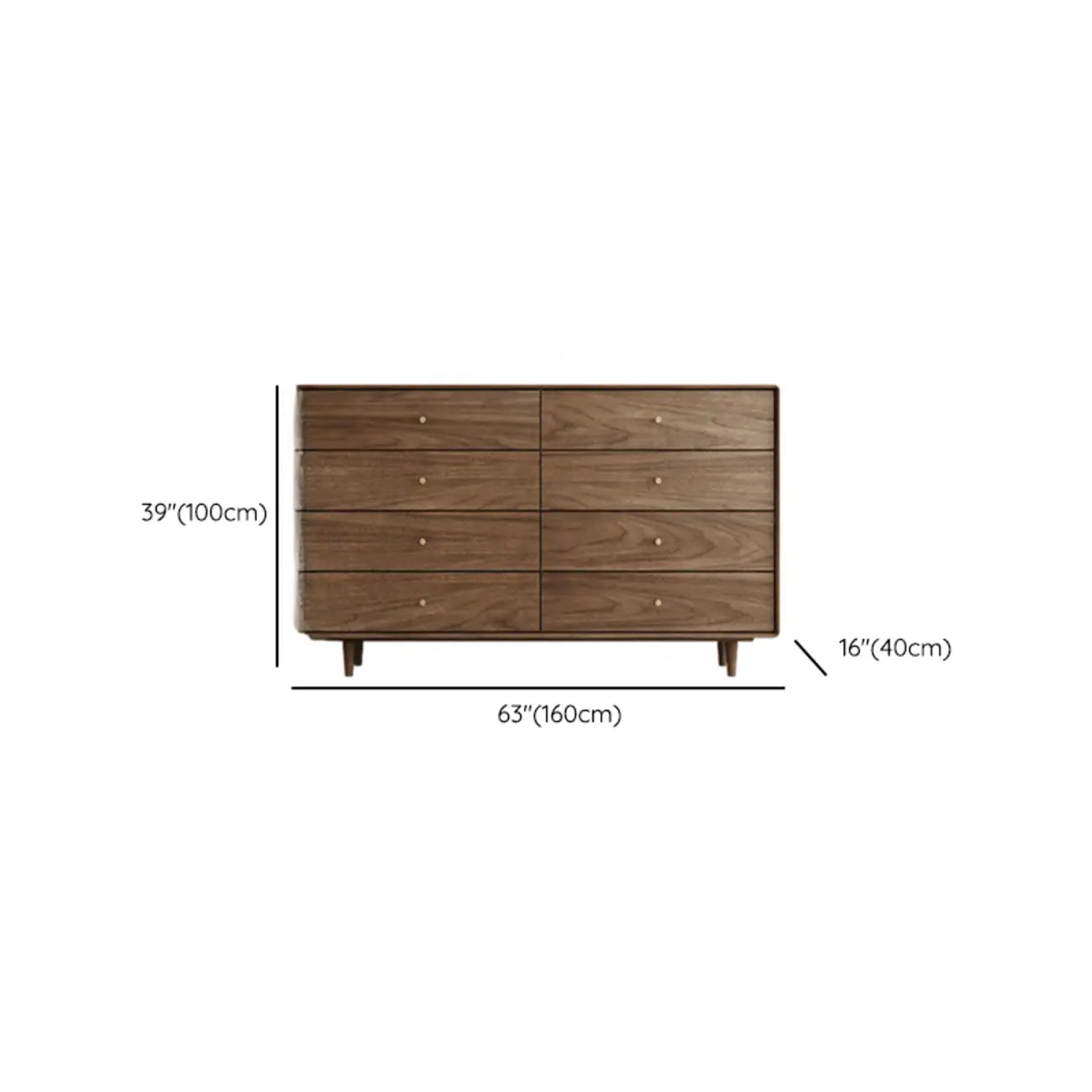 Meuble de rangement en bois brun de style moderne du milieu du siècle pour le salon