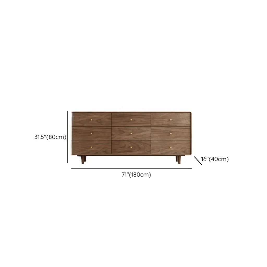 Meuble de rangement en bois brun de style moderne du milieu du siècle pour le salon