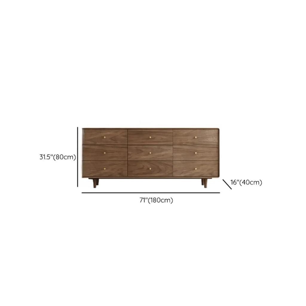 Meuble de rangement en bois brun de style moderne du milieu du siècle pour le salon