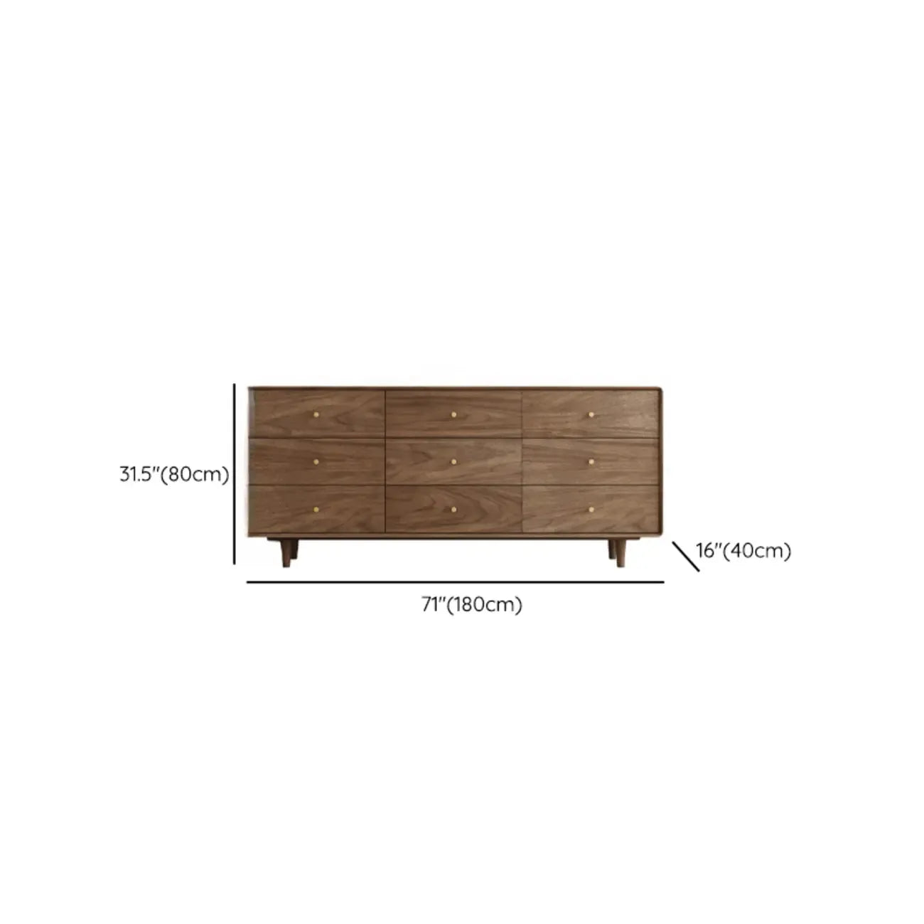 Meuble de rangement en bois brun de style moderne du milieu du siècle pour le salon