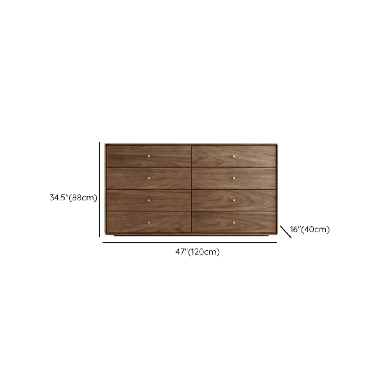 Meuble de rangement en bois brun de style moderne du milieu du siècle pour le salon
