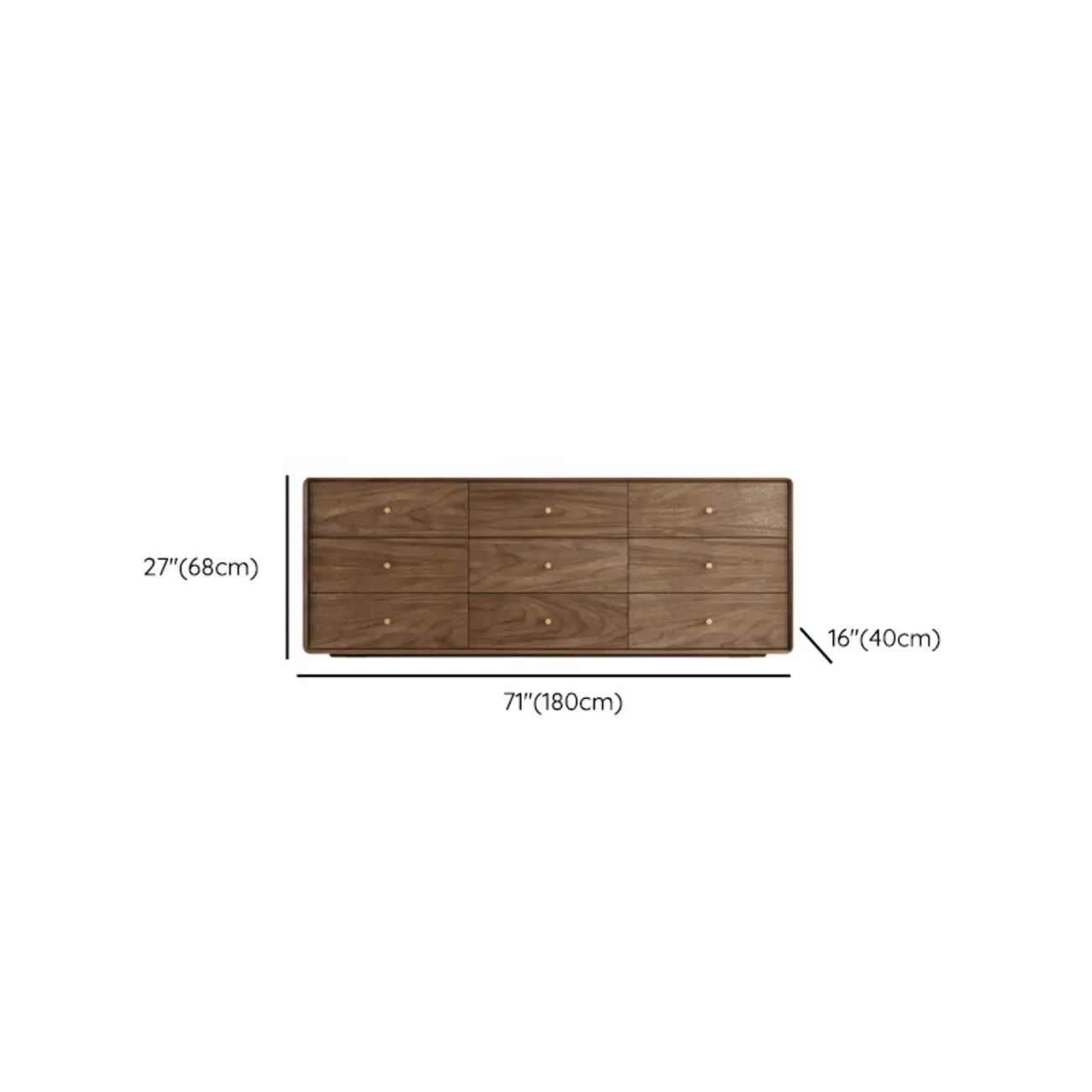 Meuble de rangement en bois brun de style moderne du milieu du siècle pour le salon