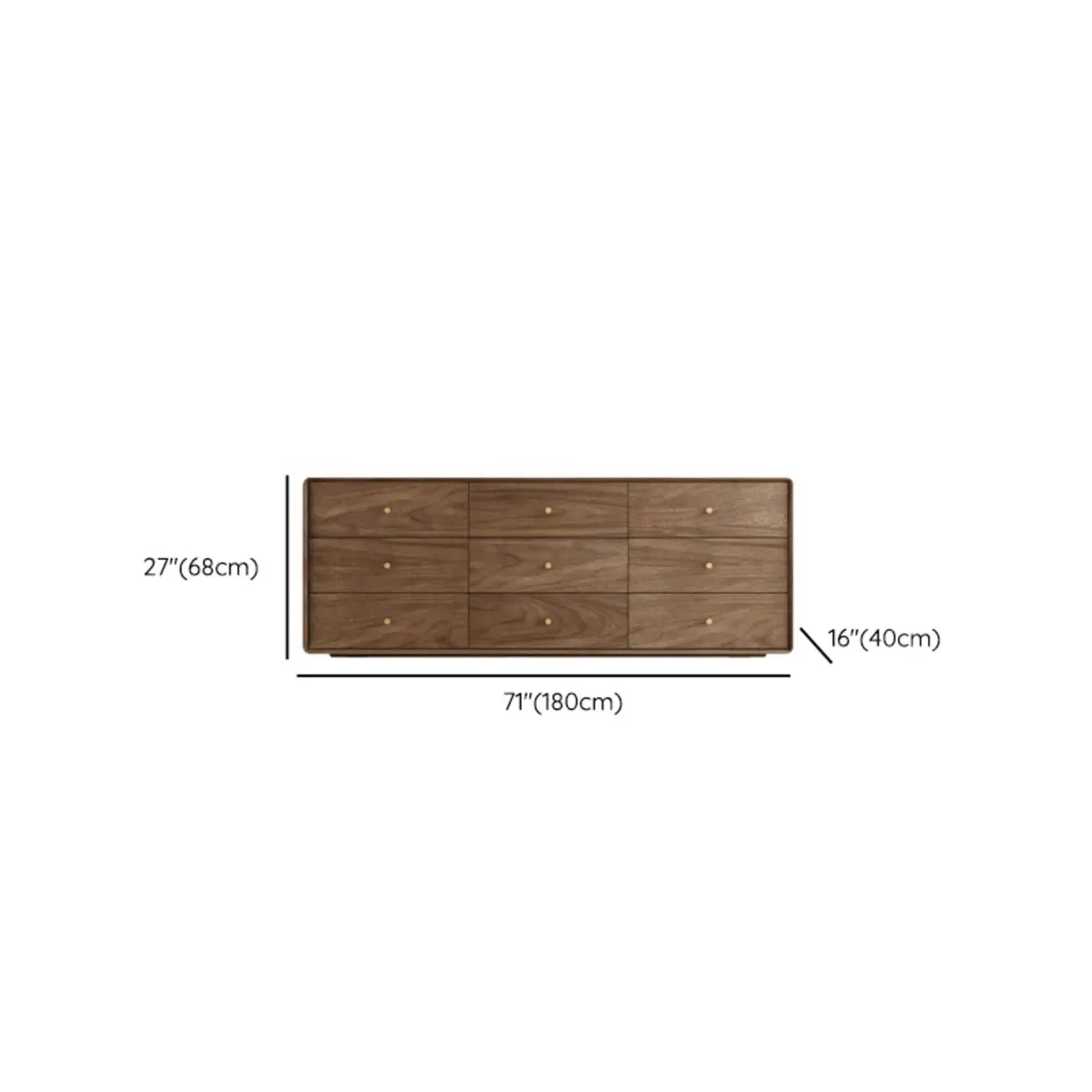 Meuble de rangement en bois brun de style moderne du milieu du siècle pour le salon