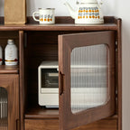 Buffet de rangement contemporain en bois sépia avec tiroirs