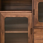 Buffet de rangement contemporain en bois sépia avec tiroirs