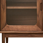 Buffet de rangement contemporain en bois sépia avec tiroirs
