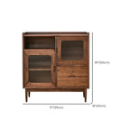 Buffet de rangement contemporain en bois sépia avec tiroirs