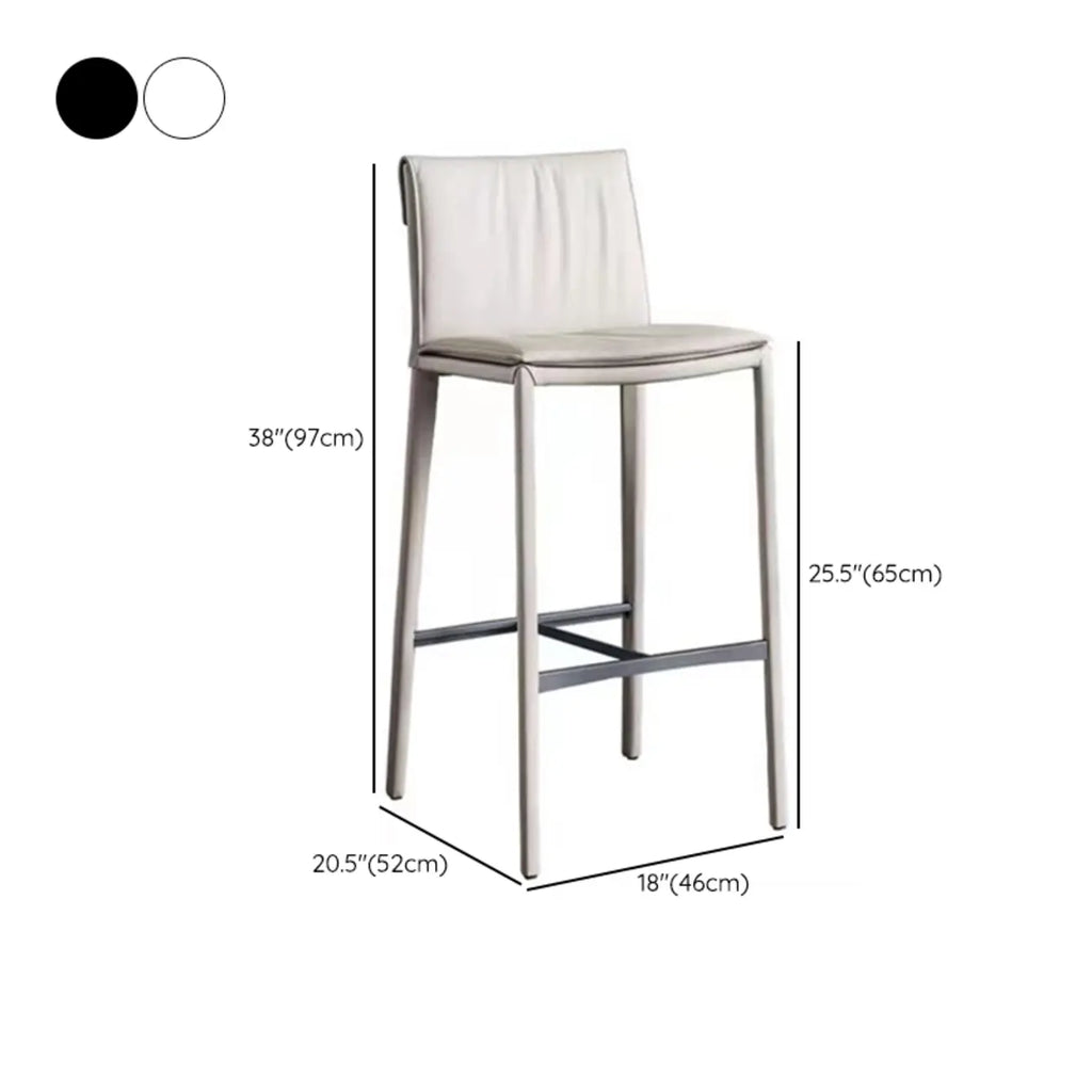 Tabourets de bar modernes à tréteaux à 4 pieds avec repose-pieds et dossier bas
