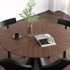 Table de salle à manger ronde moderne en bois noir sur pied central