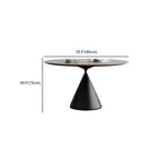 Table de salle à manger ronde moderne en bois noir sur pied central