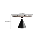 Table de salle à manger ronde moderne en bois noir sur pied central